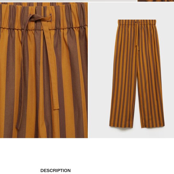 MANGO SET two-tone woven striped trousers and short shirt Size M NEW WITH TAG! - Picture 6 of 6